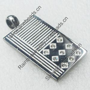 Stainless Steel Pendant, 20x40mm, Sold by PC  