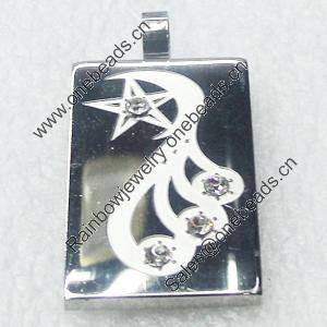 Stainless Steel Pendant, 20x40mm, Sold by PC  