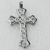 Stainless Steel Pendant, Cross, 26x45mm, Sold by PC  