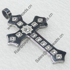 Stainless Steel Pendant, Cross, 26x45mm, Sold by PC  