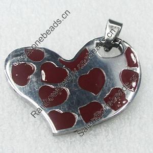 Stainless Steel Pendant, Heart, 38x34mm, Sold by PC  