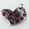 Stainless Steel Pendant, Heart, 38x34mm, Sold by PC  