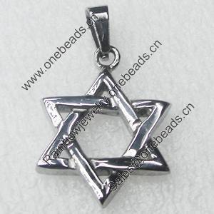 Stainless Steel Pendant, Star, 20x28mm, Sold by PC  