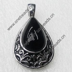 Stainless Steel Pendant, Teardrop, 22x39mm, Sold by PC  