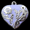 Zinc Alloy Enamel Pendant, Heart, 18x18mm, Sold by Bag