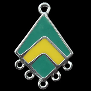 Zinc Alloy Enamel Connector, 17x25mm, Sold by Bag  