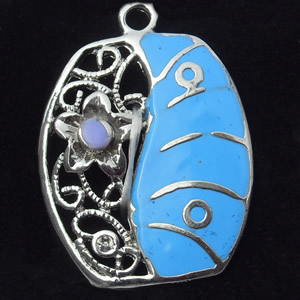 Zinc Alloy Enamel Pendant, 22x29mm, Sold by Bag  