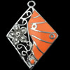 Zinc Alloy Enamel Pendant, 26x35mm, Sold by Bag  