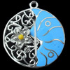 Zinc Alloy Enamel Pendant, 29x32mm, Sold by Bag  