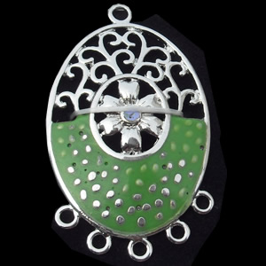 Zinc Alloy Enamel Connector, 23x39mm, Sold by Bag  