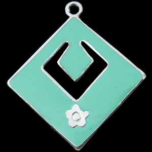 Zinc Alloy Enamel Pendant, 30x33mm, Sold by Bag  