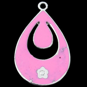 Zinc Alloy Enamel Pendant, 22x35mm, Sold by Bag  