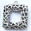 Hollow Bali Pendant Zinc Alloy Jewelry Findings, Square, 27x29mm, Sold by Bag  