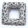 Hollow Bali Beads Zinc Alloy Jewelry Findings, Square, 27x37mm, Sold by Bag  
