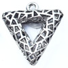 Hollow Bali Pendant Zinc Alloy Jewelry Findings, Triangle, 33x35mm, Sold by Bag  