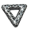 Hollow Bali Beads Zinc Alloy Jewelry Findings, Triangle, 33x30mm, Sold by Bag  