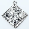 Pendant, Zinc Alloy Jewelry Findings, Diamond, 29x34mm, Sold by Bag  