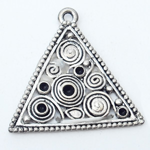 Pendant, Zinc Alloy Jewelry Findings, Triangle, 29x29mm, Sold by Bag  