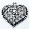 Pendant, Zinc Alloy Jewelry Findings, Heart, 26x25mm, Sold by Bag  