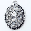Pendant, Zinc Alloy Jewelry Findings, Oval, 20x30mm, Sold by Bag  