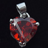 Copper Pendant with Crystal, Lead-free, 11x18mm, Sold by PC  