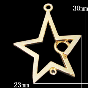 Copper Connectors Jewelry Findings, Star 23x30mm, Sold by Bag