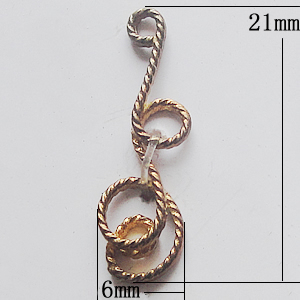 Copper Connectors Jewelry Findings, 6x21mm, Sold by Bag