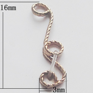 Copper Connectors Jewelry Findings, 3x16mm, Sold by Bag