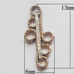 Copper Connectors Jewelry Findings, 6x13mm, Sold by Bag