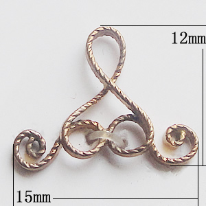 Copper Connectors Jewelry Findings, 15x12mm, Sold by Bag