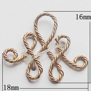 Copper Connectors Jewelry Findings, 18x16mm, Sold by Bag