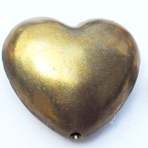 Copper Beads Jewelry Findings Lead-free, Heart, 15mm, Sold by Bag