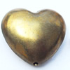 Copper Beads Jewelry Findings Lead-free, Heart, 15mm, Sold by Bag