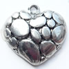 Pendant, Zinc Alloy Jewelry Findings, Heart, 18x18mm, Sold by Bag