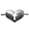 Connector, Zinc Alloy Jewelry Findings, Heart, 35x13mm, Sold by Bag