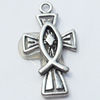 Pendant, Zinc Alloy Jewelry Findings, Cross, 13x25mm, Sold by Bag