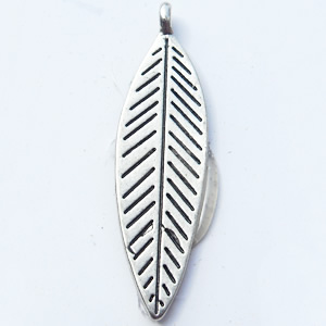 Pendant, Zinc Alloy Jewelry Findings, Leaf, 9x34mm, Sold by Bag