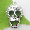 Zinc alloy Jewelry Charm/Connector with rhinestone, Nickel-free & Lead-free A Grade, 24x34mm, Sold by PC