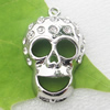 Zinc alloy Jewelry Charm/Connector with rhinestone, Nickel-free & Lead-free A Grade, 24x34mm, Sold by PC