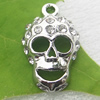 Zinc alloy Jewelry Charm/Connector with rhinestone, Nickel-free & Lead-free A Grade, 20x14mm, Sold by PC 