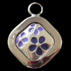 Zinc Alloy Enamel Pendant, Diamond, 17x22mm, Sold by Bag