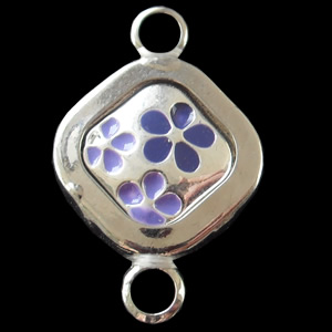 Zinc Alloy Enamel Connector, Diamond, 17x26mm, Sold by Bag