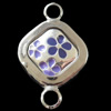 Zinc Alloy Enamel Connector, Diamond, 17x26mm, Sold by Bag