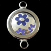 Zinc Alloy Enamel Connector, Round, 19x28mm, Sold by Bag