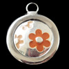 Zinc Alloy Enamel Pendant, Round, 19x23mm, Sold by Bag