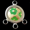 Zinc Alloy Enamel Connector, Round, 19x28mm, Sold by Bag