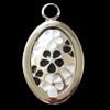 Zinc Alloy Enamel Pendant, Oval, 15x26mm, Sold by Bag