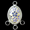 Zinc Alloy Enamel Connector, Oval, 15x30mm, Sold by Bag