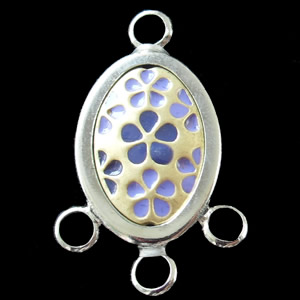 Zinc Alloy Enamel Connector, Oval, 15x30mm, Sold by Bag