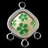 Zinc Alloy Enamel Connector, Diamond, 21x30mm, Sold by Bag